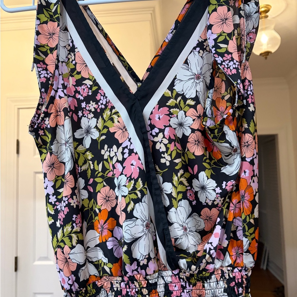 Joie Black Floral Sleeveless Blouse